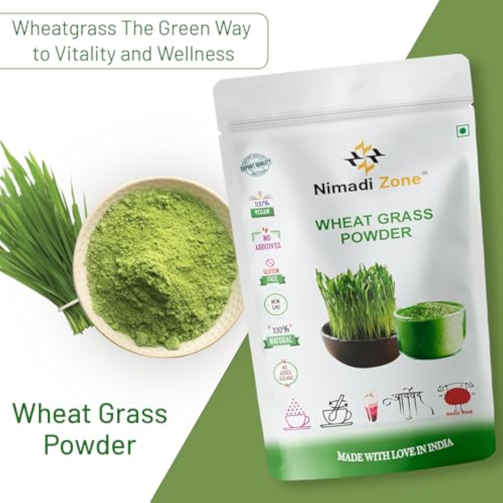Nimadi Zone Wheat Grass Powder - 200 GM